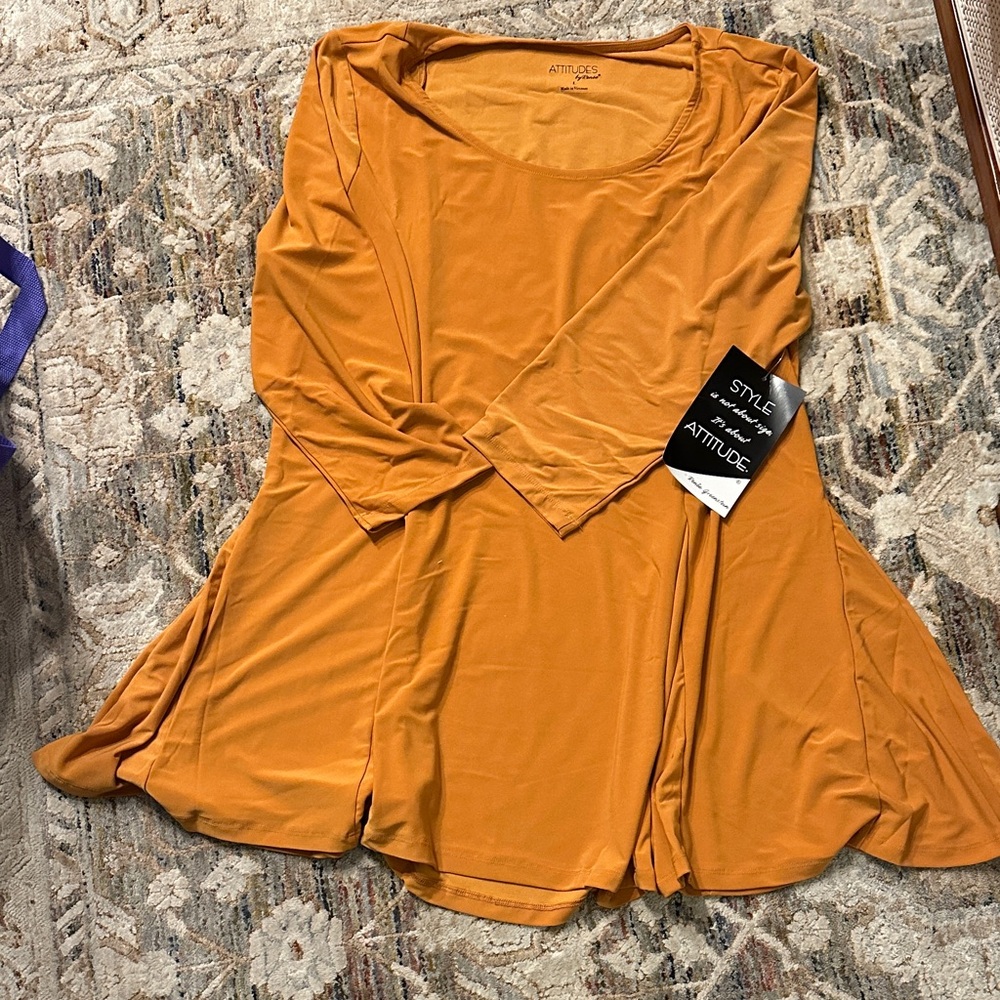 Tunic top from Attitudes by Renee - Warm Amber - Large - NWT
